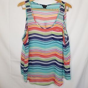 ::SALE::  TORRID - Multicolor Striped Sheer Tank